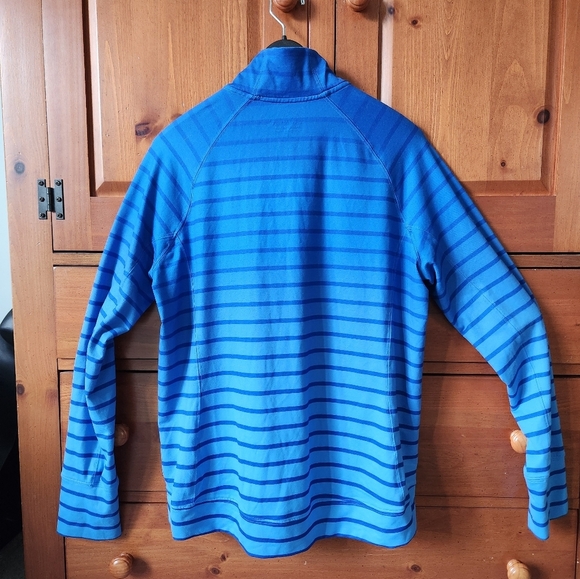 Vineyard Vines Blue Striped Performance Quarter-Zip Pullover - Sz L - Picture 5 of 8